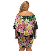 Kiribati Red Jasmine Mango Family Matching Off Shoulder Short Dress and Hawaiian Shirt Reggae Polynesian Art Vibe LT9 - Polynesian Pride