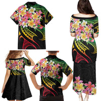 Kiribati Red Jasmine Mango Family Matching Puletasi and Hawaiian Shirt Reggae Polynesian Art Vibe LT9 - Polynesian Pride