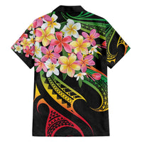 Kiribati Red Jasmine Mango Family Matching Short Sleeve Bodycon Dress and Hawaiian Shirt Reggae Polynesian Art Vibe LT9 - Polynesian Pride