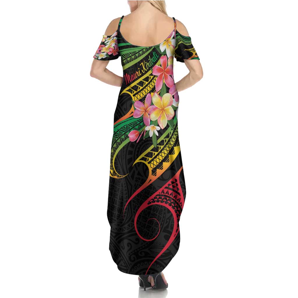 Kiribati Red Jasmine Mango Family Matching Summer Maxi Dress and Hawaiian Shirt Reggae Polynesian Art Vibe LT9 - Polynesian Pride