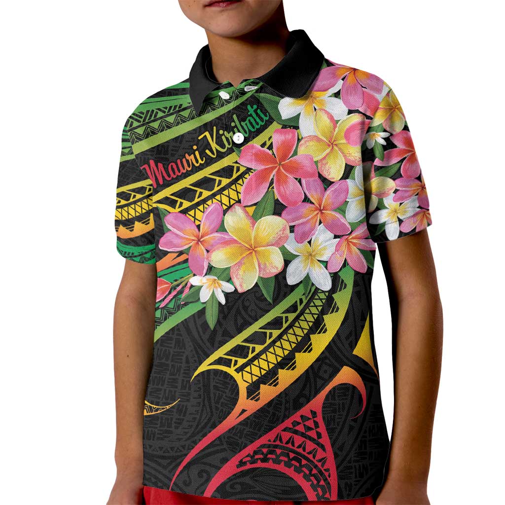 Kiribati Red Jasmine Mango Kid Polo Shirt Reggae Polynesian Art Vibe LT9 Kid Reggae - Polynesian Pride