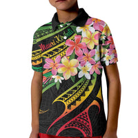 Kiribati Red Jasmine Mango Kid Polo Shirt Reggae Polynesian Art Vibe LT9 Kid Reggae - Polynesian Pride
