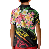 Kiribati Red Jasmine Mango Kid Polo Shirt Reggae Polynesian Art Vibe LT9 - Polynesian Pride