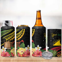 Personalised Tokelau Tropical Flowers 4 in 1 Can Cooler Tumbler Reggae Polynesian Art Vibe LT9 - Polynesian Pride