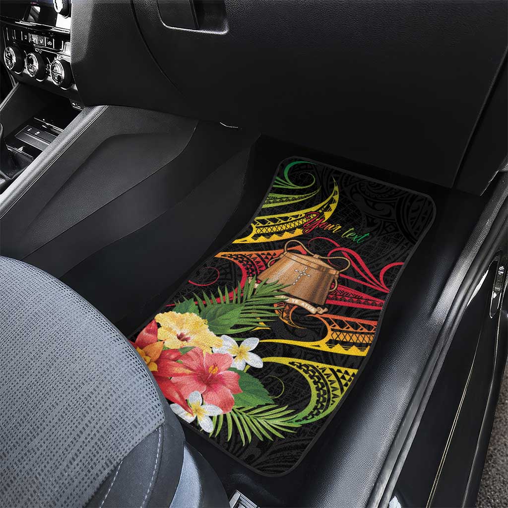 Personalised Tokelau Tropical Flowers Car Mats Reggae Polynesian Art Vibe
