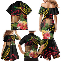 Personalised Tokelau Tropical Flowers Family Matching Mermaid Dress and Hawaiian Shirt Reggae Polynesian Art Vibe LT9 - Polynesian Pride