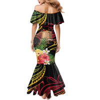 Personalised Tokelau Tropical Flowers Family Matching Mermaid Dress and Hawaiian Shirt Reggae Polynesian Art Vibe LT9 - Polynesian Pride