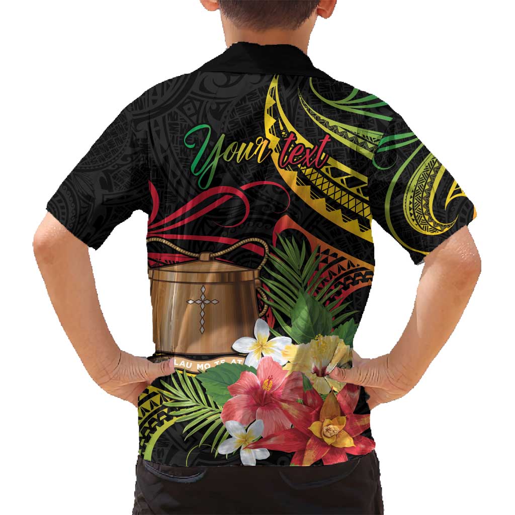 Personalised Tokelau Tropical Flowers Family Matching Off Shoulder Maxi Dress and Hawaiian Shirt Reggae Polynesian Art Vibe LT9 - Polynesian Pride