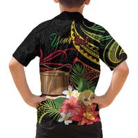 Personalised Tokelau Tropical Flowers Family Matching Off Shoulder Maxi Dress and Hawaiian Shirt Reggae Polynesian Art Vibe LT9 - Polynesian Pride