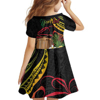 Personalised Tokelau Tropical Flowers Family Matching Off Shoulder Maxi Dress and Hawaiian Shirt Reggae Polynesian Art Vibe LT9 - Polynesian Pride