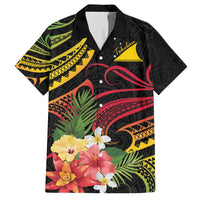 Personalised Tokelau Tropical Flowers Family Matching Puletasi and Hawaiian Shirt Reggae Polynesian Art Vibe LT9 Dad's Shirt - Short Sleeve Reggae - Polynesian Pride
