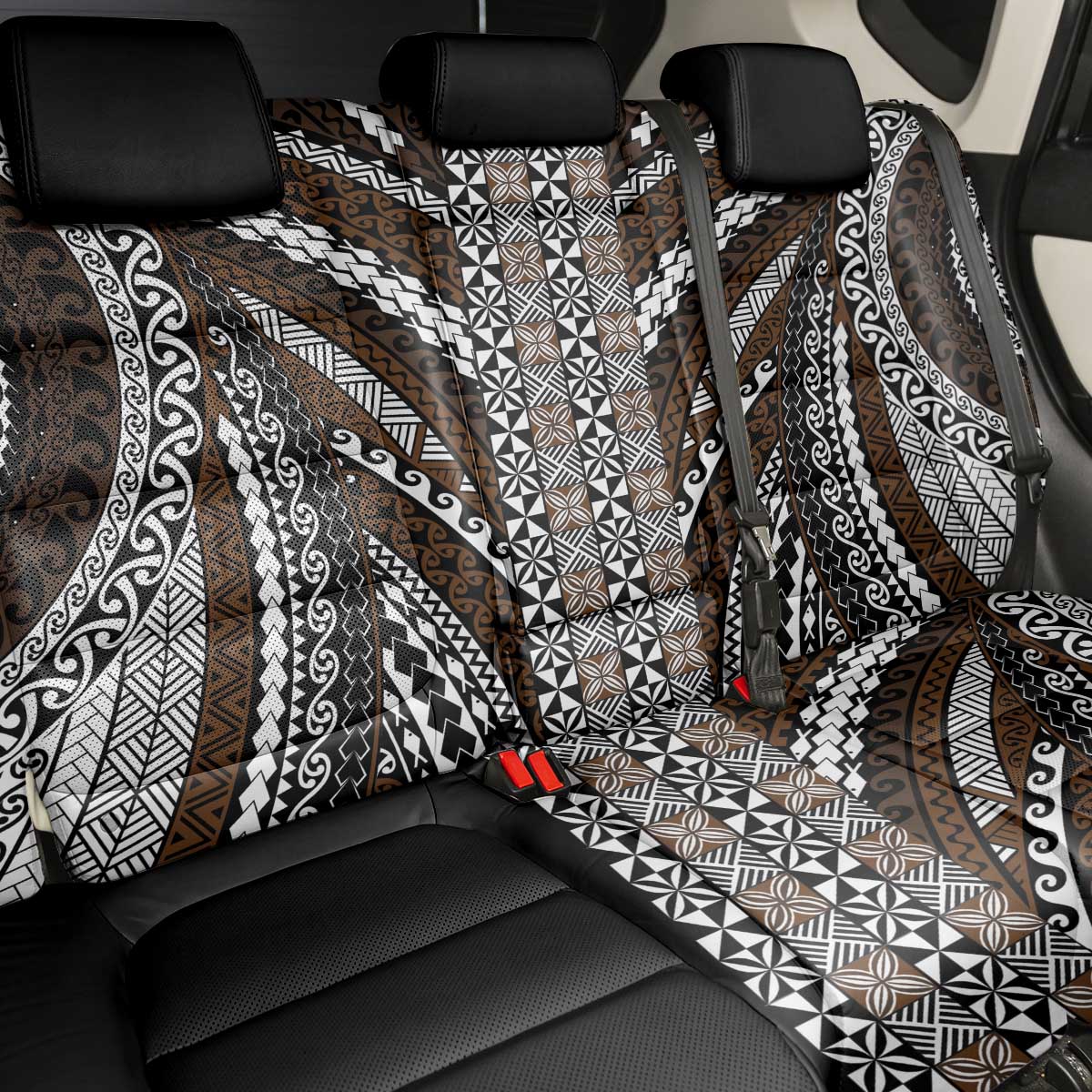 Brown Tongan Polynesian Tribal Back Car Seat Cover LT9 - Polynesian Pride