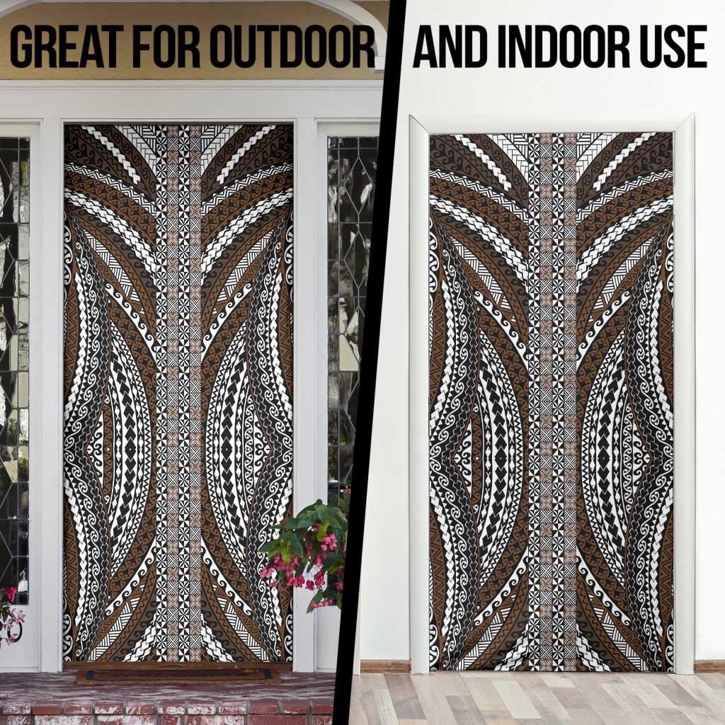 Brown Tongan Polynesian Tribal Door Cover - Polynesian Pride