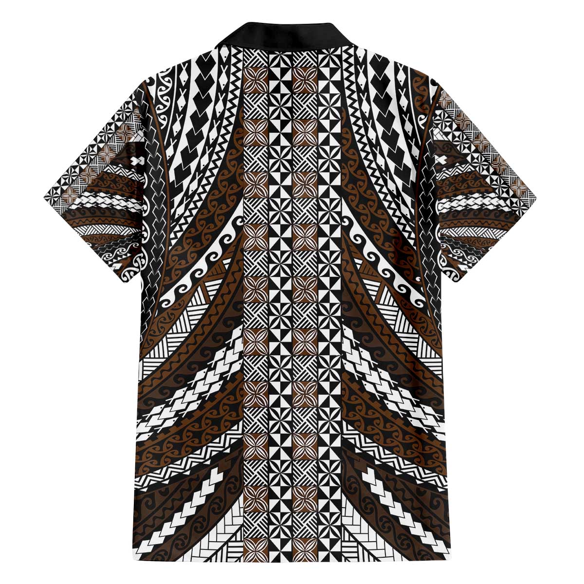 Brown Tongan Polynesian Tribal Family Matching Off The Shoulder Long Sleeve Dress and Hawaiian Shirt LT9 - Polynesian Pride