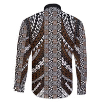 Brown Tongan Polynesian Tribal Family Matching Off Shoulder Short Dress and Hawaiian Shirt LT9 - Polynesian Pride
