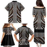 Brown Tongan Polynesian Tribal Family Matching Puletasi and Hawaiian Shirt LT9 - Polynesian Pride