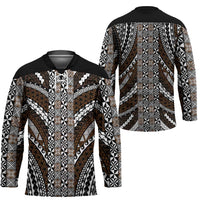 Brown Tongan Polynesian Tribal Hockey Jersey LT9 - Polynesian Pride