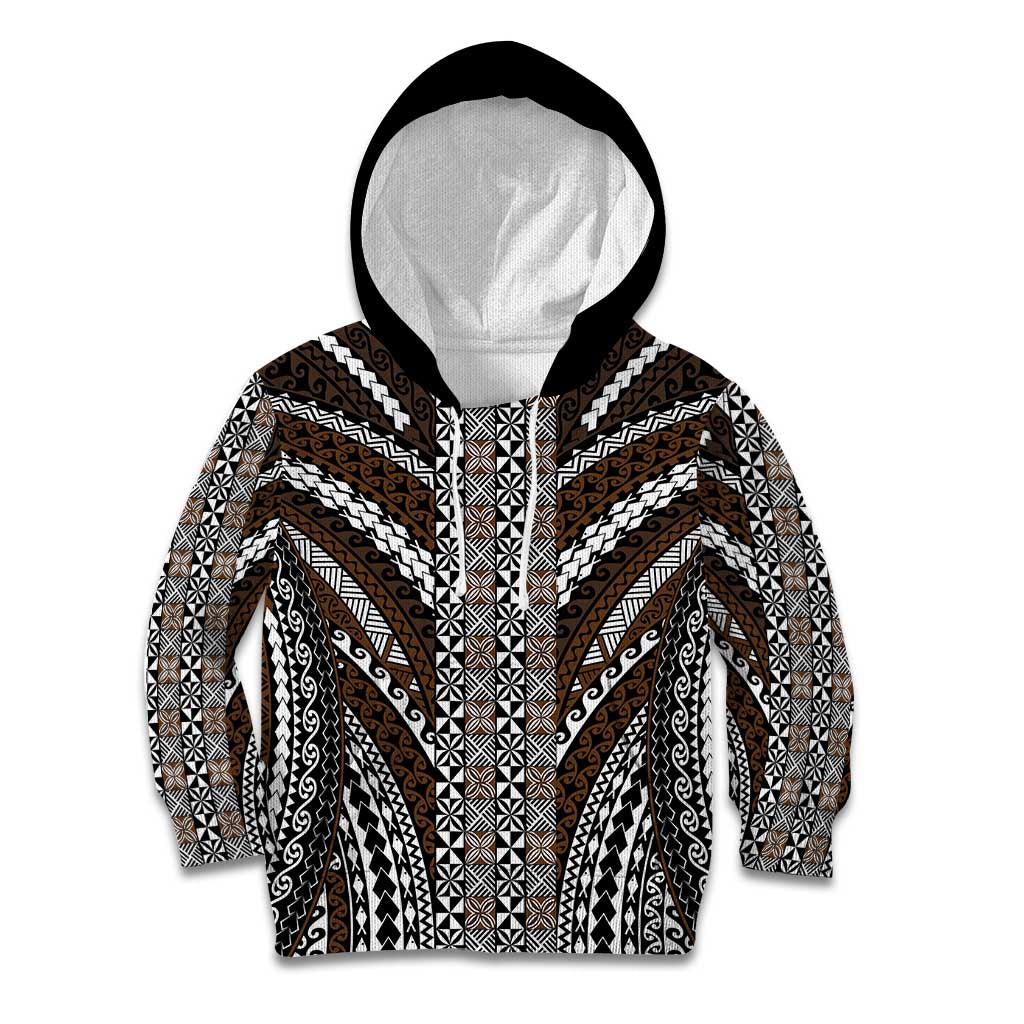 Brown Tongan Polynesian Tribal Kid Hoodie LT9 Hoodie Brown - Polynesian Pride