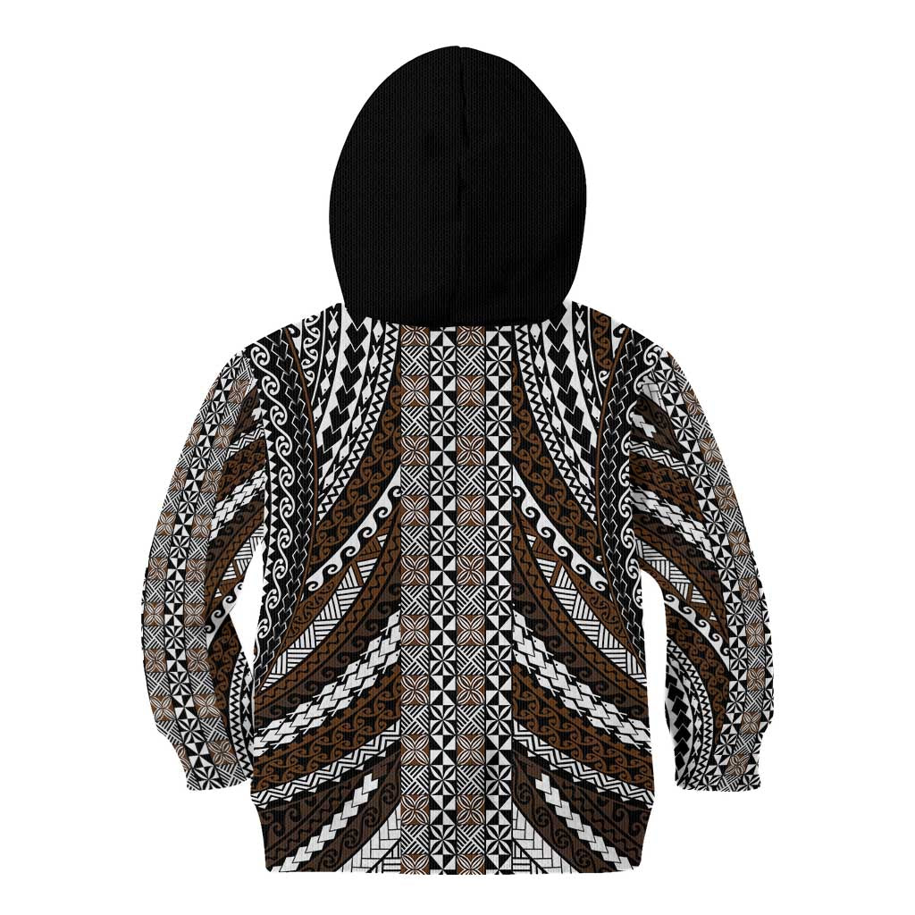 Brown Tongan Polynesian Tribal Kid Hoodie LT9 - Polynesian Pride