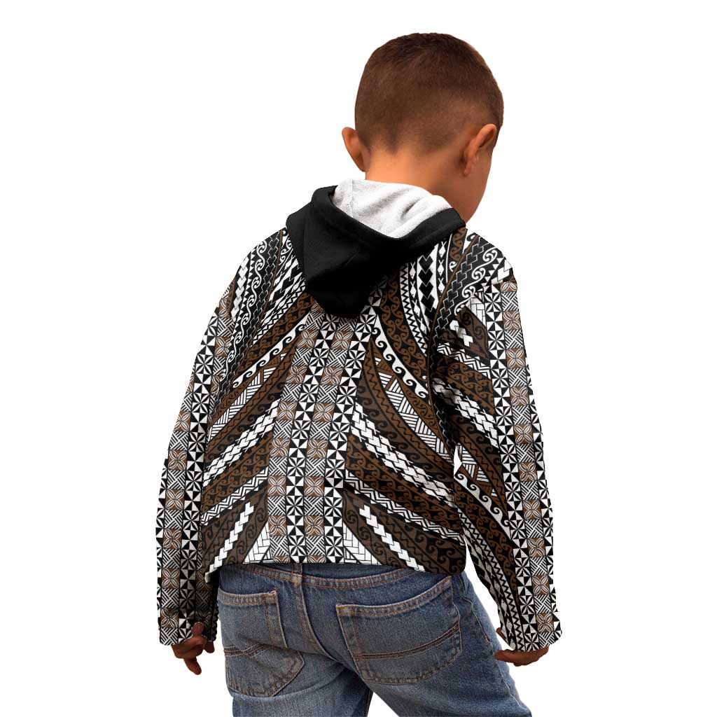 Brown Tongan Polynesian Tribal Kid Hoodie LT9 - Polynesian Pride