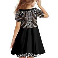 Brown Tongan Polynesian Tribal Kid Short Sleeve Dress LT9 - Polynesian Pride