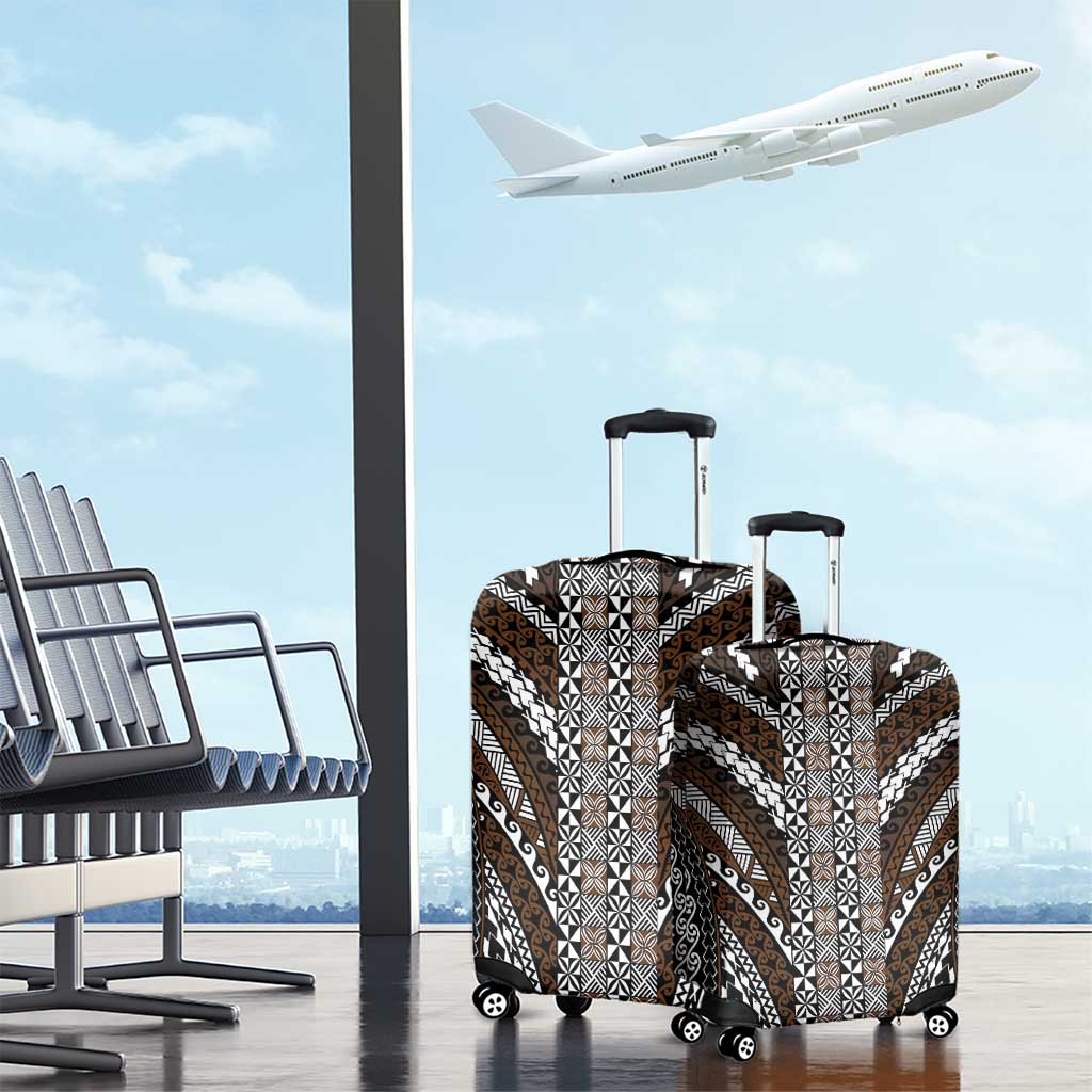 Brown Tongan Polynesian Tribal Luggage Cover - Polynesian Pride