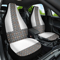 Light Gray Tongan Polynesian Tribal Car Seat Cover LT9 One Size White - Polynesian Pride