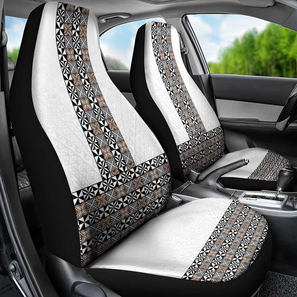 Light Gray Tongan Polynesian Tribal Car Seat Cover LT9 - Polynesian Pride
