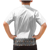 Light Gray Tongan Polynesian Tribal Family Matching Mermaid Dress and Hawaiian Shirt LT9 - Polynesian Pride