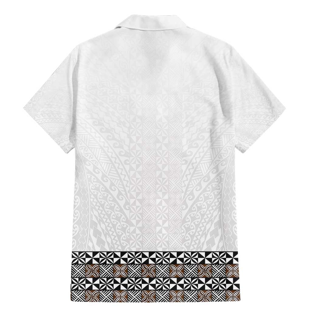 Light Gray Tongan Polynesian Tribal Family Matching Mermaid Dress and Hawaiian Shirt LT9 - Polynesian Pride