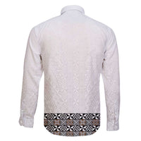 Light Gray Tongan Polynesian Tribal Family Matching Off Shoulder Short Dress and Hawaiian Shirt LT9 - Polynesian Pride