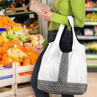 Light Gray Tongan Polynesian Tribal Grocery Bag - Polynesian Pride