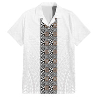 Light Gray Tongan Polynesian Tribal Hawaiian Shirt LT9 White - Polynesian Pride