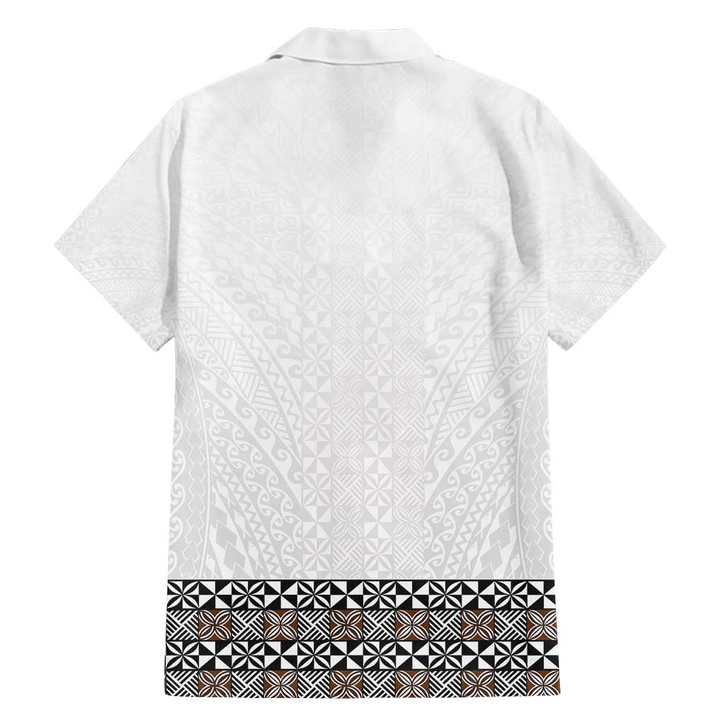Light Gray Tongan Polynesian Tribal Hawaiian Shirt LT9 - Polynesian Pride