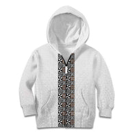 Light Gray Tongan Polynesian Tribal Kid Hoodie LT9 Zip Hoodie White - Polynesian Pride