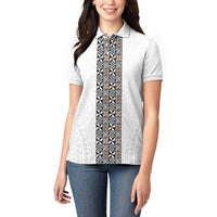 Light Gray Tongan Polynesian Tribal Women Polo Shirt - Polynesian Pride