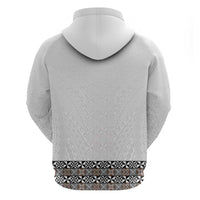 Light Gray Tongan Polynesian Tribal Zip Hoodie - Polynesian Pride