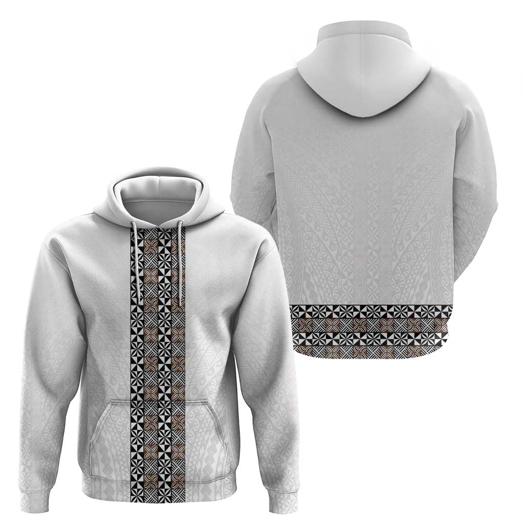 Light Gray Tongan Polynesian Tribal Zip Hoodie - Polynesian Pride