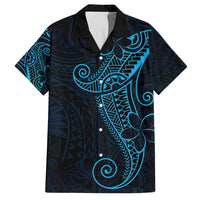 Black Blue Polynesian Tribal Family Matching Summer Maxi Dress and Hawaiian Shirt LT9 Dad's Shirt - Short Sleeve Blue - Polynesian Pride