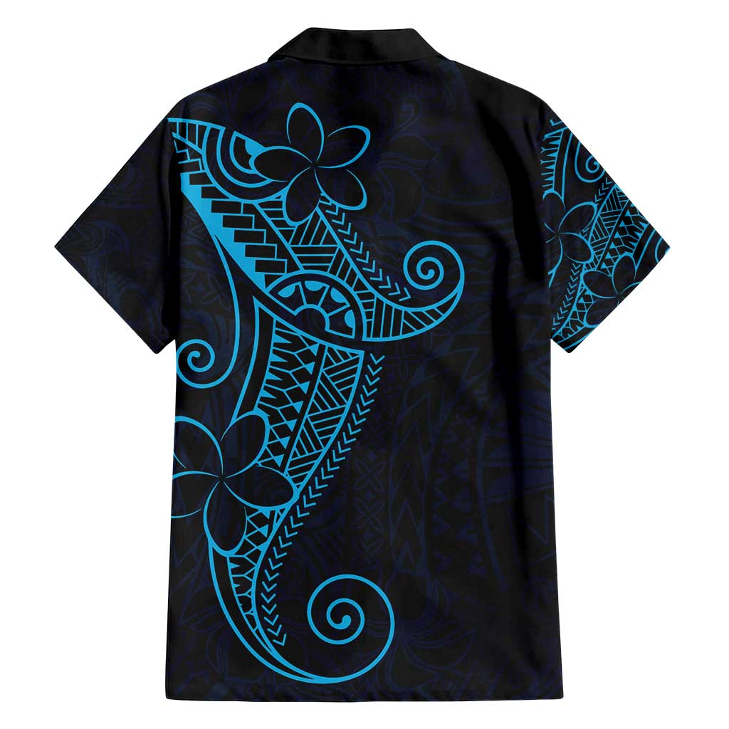 Black Blue Polynesian Tribal Family Matching Summer Maxi Dress and Hawaiian Shirt LT9 - Polynesian Pride