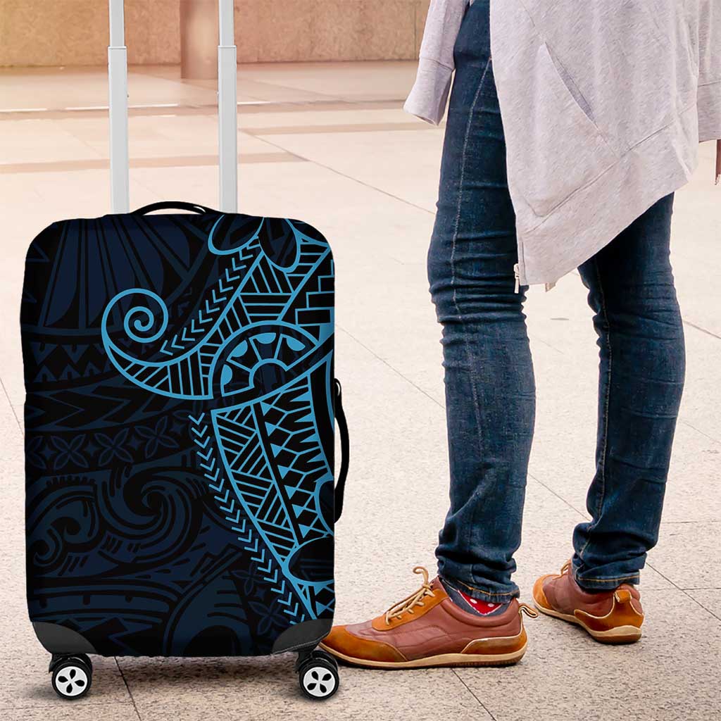 Black Blue Polynesian Tribal Luggage Cover LT9 Blue - Polynesian Pride