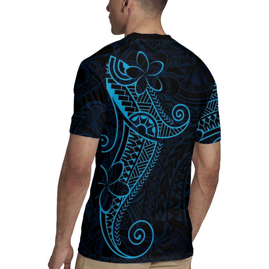 Black Blue Polynesian Tribal Rugby Jersey - Polynesian Pride