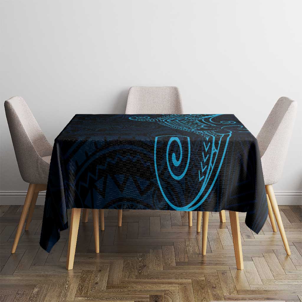 Black Blue Polynesian Tribal Tablecloth - Polynesian Pride