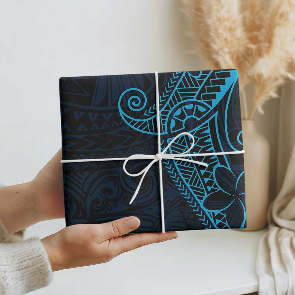 Black Blue Polynesian Tribal Wrapping Paper - Polynesian Pride