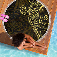 Black Gold Polynesian Tribal Beach Blanket - Polynesian Pride