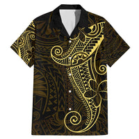 Black Gold Polynesian Tribal Family Matching Mermaid Dress and Hawaiian Shirt LT9 Dad's Shirt - Short Sleeve Gold - Polynesian Pride