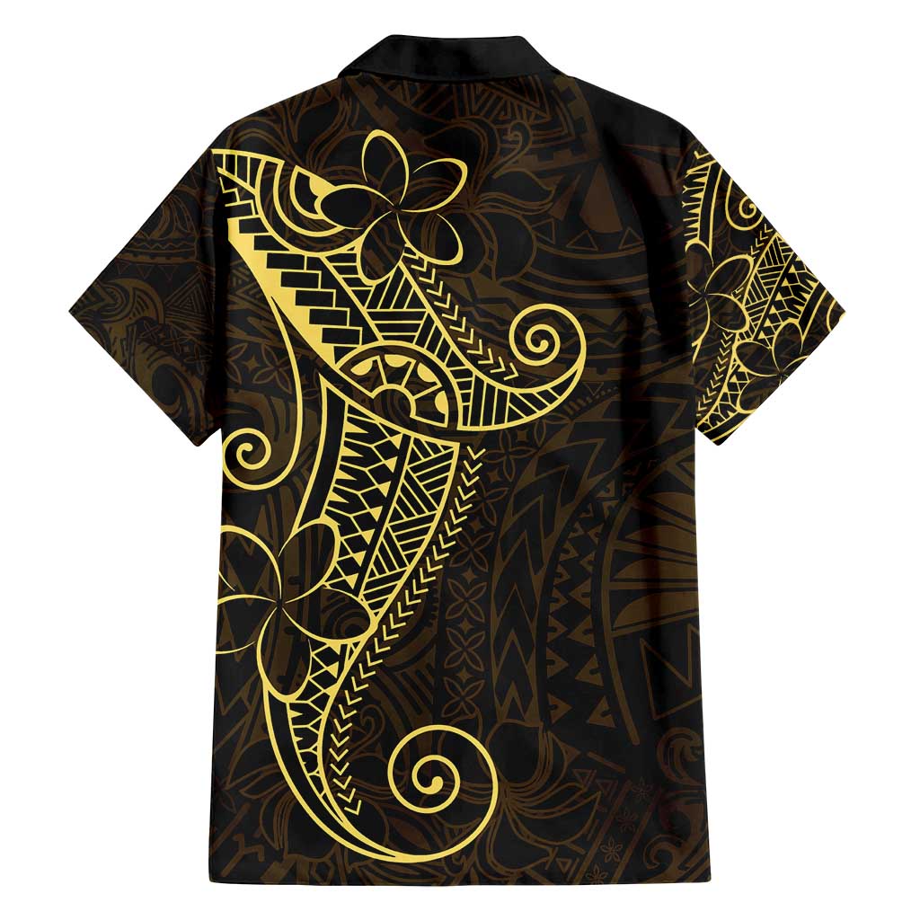 Black Gold Polynesian Tribal Family Matching Off Shoulder Short Dress and Hawaiian Shirt LT9 - Polynesian Pride