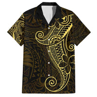 Black Gold Polynesian Tribal Family Matching Puletasi and Hawaiian Shirt LT9 Dad's Shirt - Short Sleeve Gold - Polynesian Pride