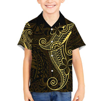 Black Gold Polynesian Tribal Family Matching Summer Maxi Dress and Hawaiian Shirt LT9 Son's Shirt Gold - Polynesian Pride
