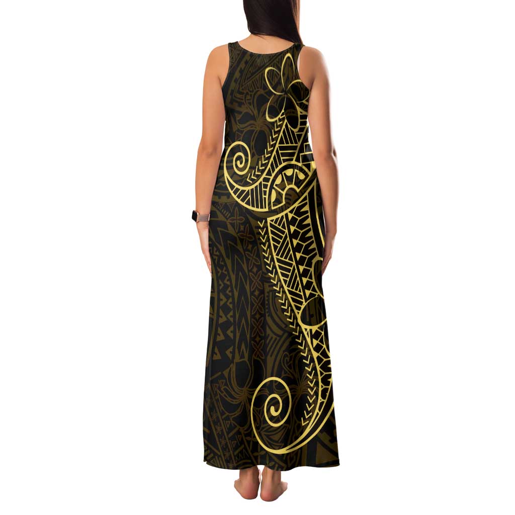 Black Gold Polynesian Tribal Family Matching Tank Maxi Dress and Hawaiian Shirt LT9 - Polynesian Pride